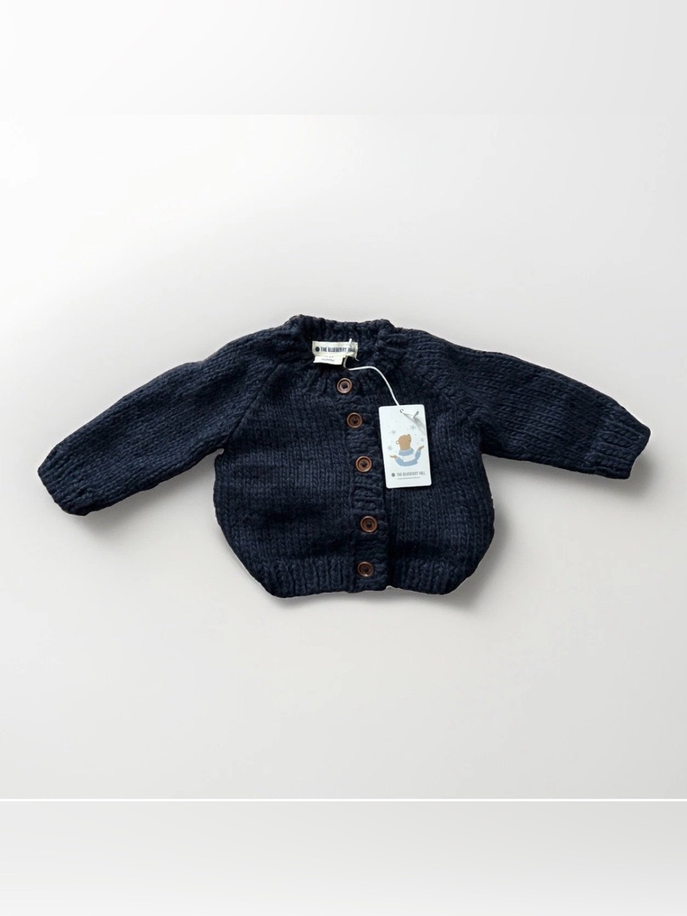 The Blueberry Hill Baby Navy Chunky Knit Cardigan Sweater 12-24M NWT